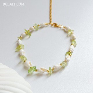 Original Shell Bracelet with Natural Stone Handmade